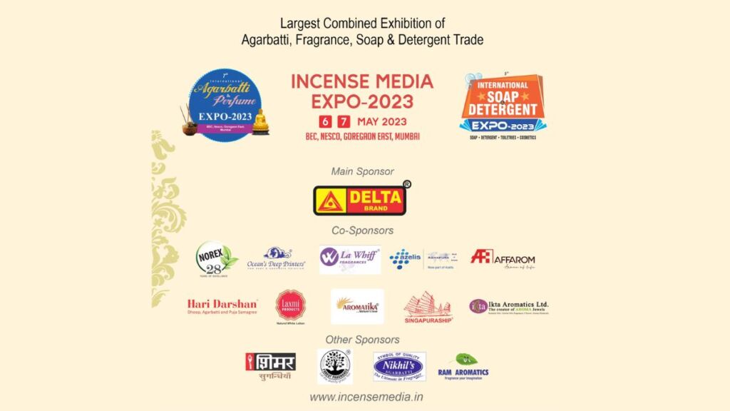 World’s Only Combined Trade Show for Incense, Fragrances, Soap & Detergent Industry, Incense Media Expo 2023, To Be Held in Mumbai from 6 to 7 May 2023