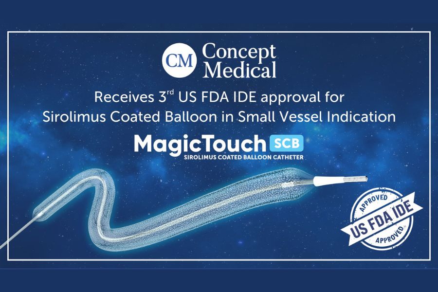 Concept Medical Receives Third US FDA’s IDE Approval for Its Magictouch  Sirolimus Coated Balloon in Small Vessel Indication