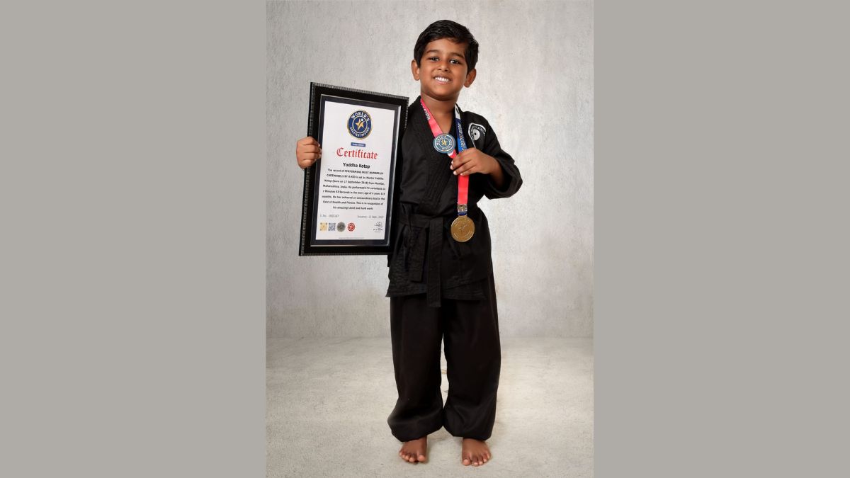 Yoddha Kotap sets a world record with World’s Greatest Records for the most cartwheels performed by a child