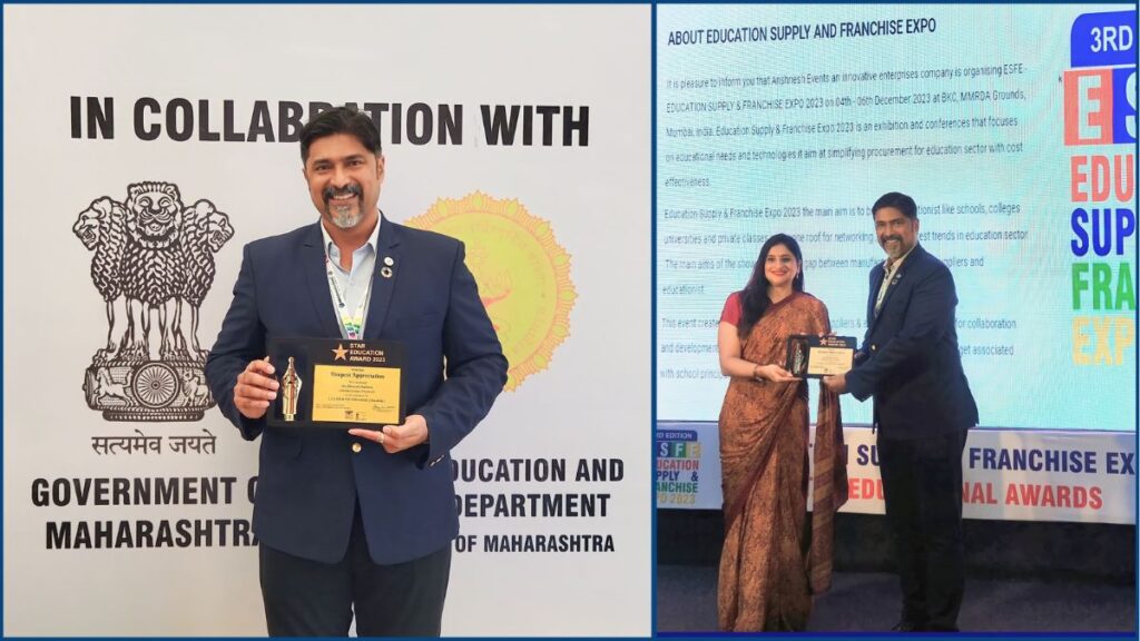 Star Education Award 2023 was bestowed to Dr.Dinesh Sabnis by ESFE in Collaboration with School Education & Sports Department, Government of Maharashtra