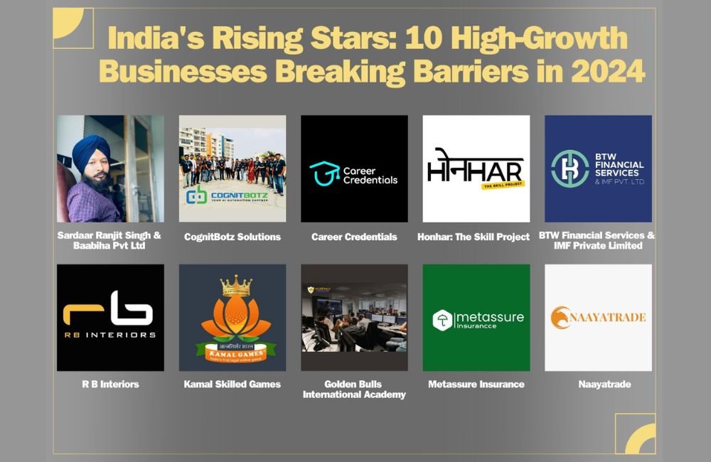 India’s Rising Stars: 10 High-Growth Businesses Breaking Barriers in 2024